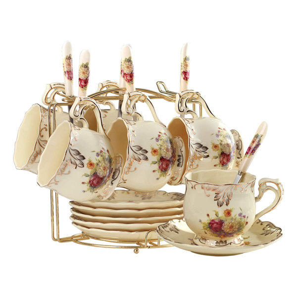 Tea cups shop with stand
